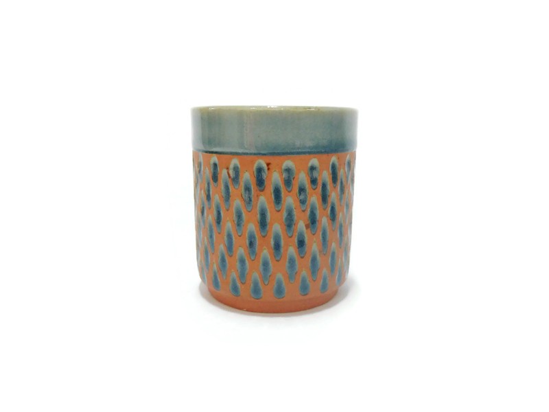 Tumbler Blue Celadon Cup, Diamond design