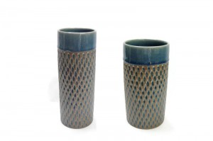 Tumbler Engrave Diamond Blue Celadon Vase