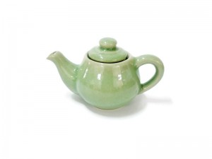 Celadon Tea pot with cup and tray