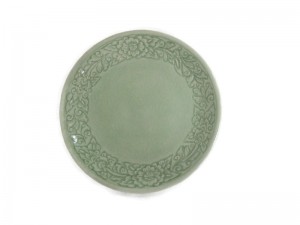 Celadon Side Plate with Flower 