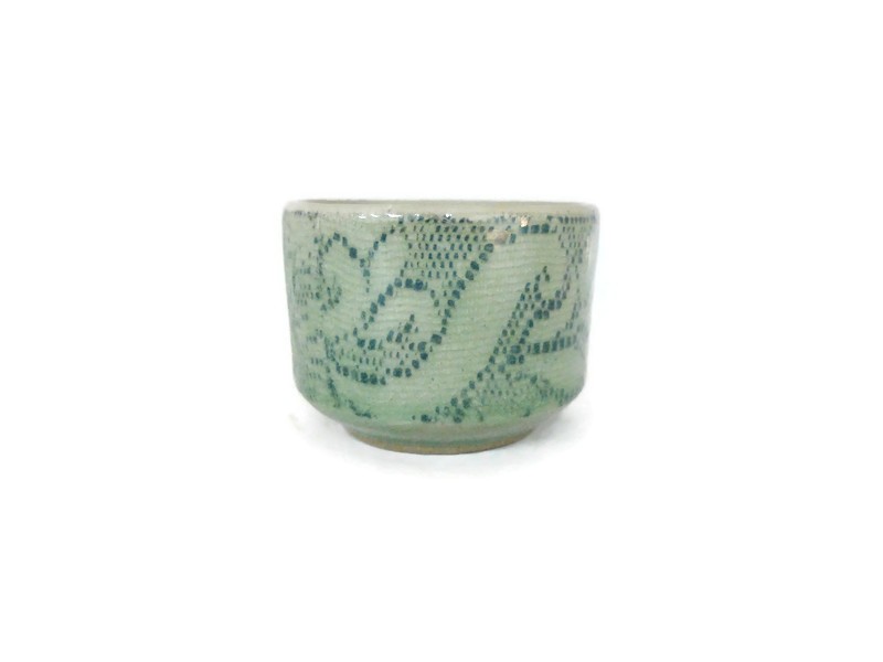 Celadon Tumbler Tea cup with Lace Design