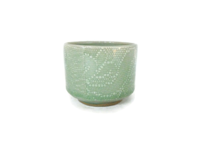 Celadon Tumbler Tea cup with Lace Design