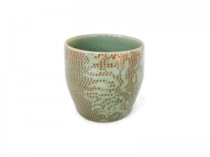 Celadon Tea cup with Lace Design