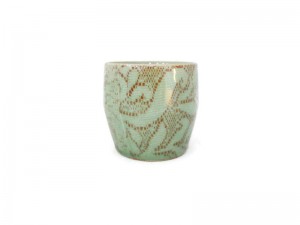 Celadon Tea cup with Lace Design