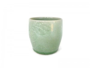 Celadon Tea Cup with Lace Design