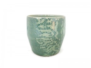 Celadon Tea cup with Lace Design