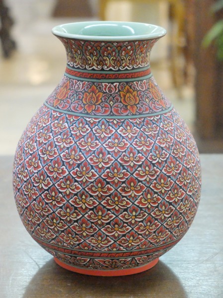 Vase with Thai Classic Handpainted