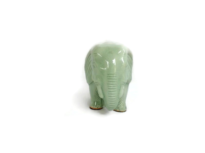 Celadon Elephant Figurine