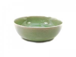 Celadon Soup Bowl Elephant 2 Tone Green Glaze