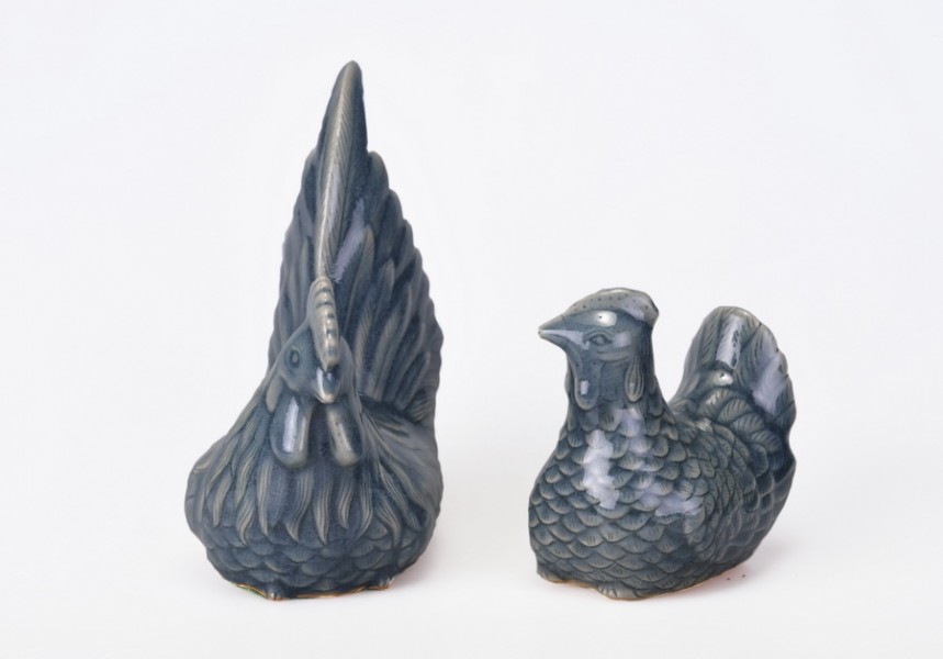 Blue Celadon Cock and Hen